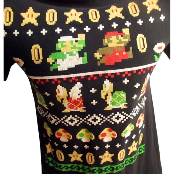 Mens Nintendo T-shirt XS NES 8-Bit XS Black Super Mario Bros. Black - Picture 2 of 2